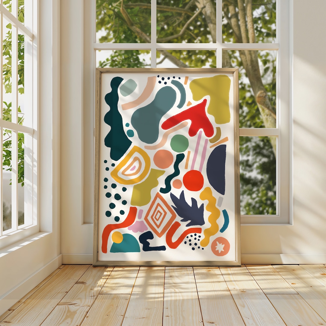 Abstract Shapes Art Print: Colorful Modern Wall Decor - Etsy UK