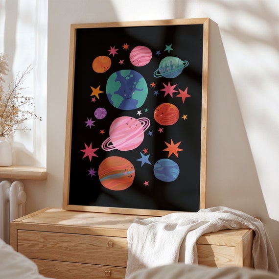 Colorful Planets Art Print: Space Nursery, Kids Room Decor - Etsy