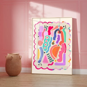 Bright Colourful Abstract Print, Maximalist Home Abstract Print, Gallery Wall Print, Colourful Gallery Wall, Bright Colourful Art Print,