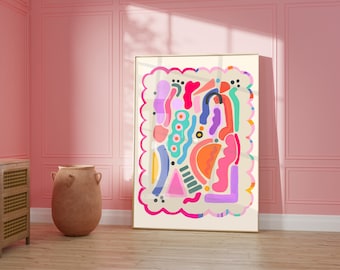 Bright Colourful Abstract Print, Maximalist Home Abstract Print, Gallery Wall Print, Colourful Gallery Wall, Bright Colourful Art Print,