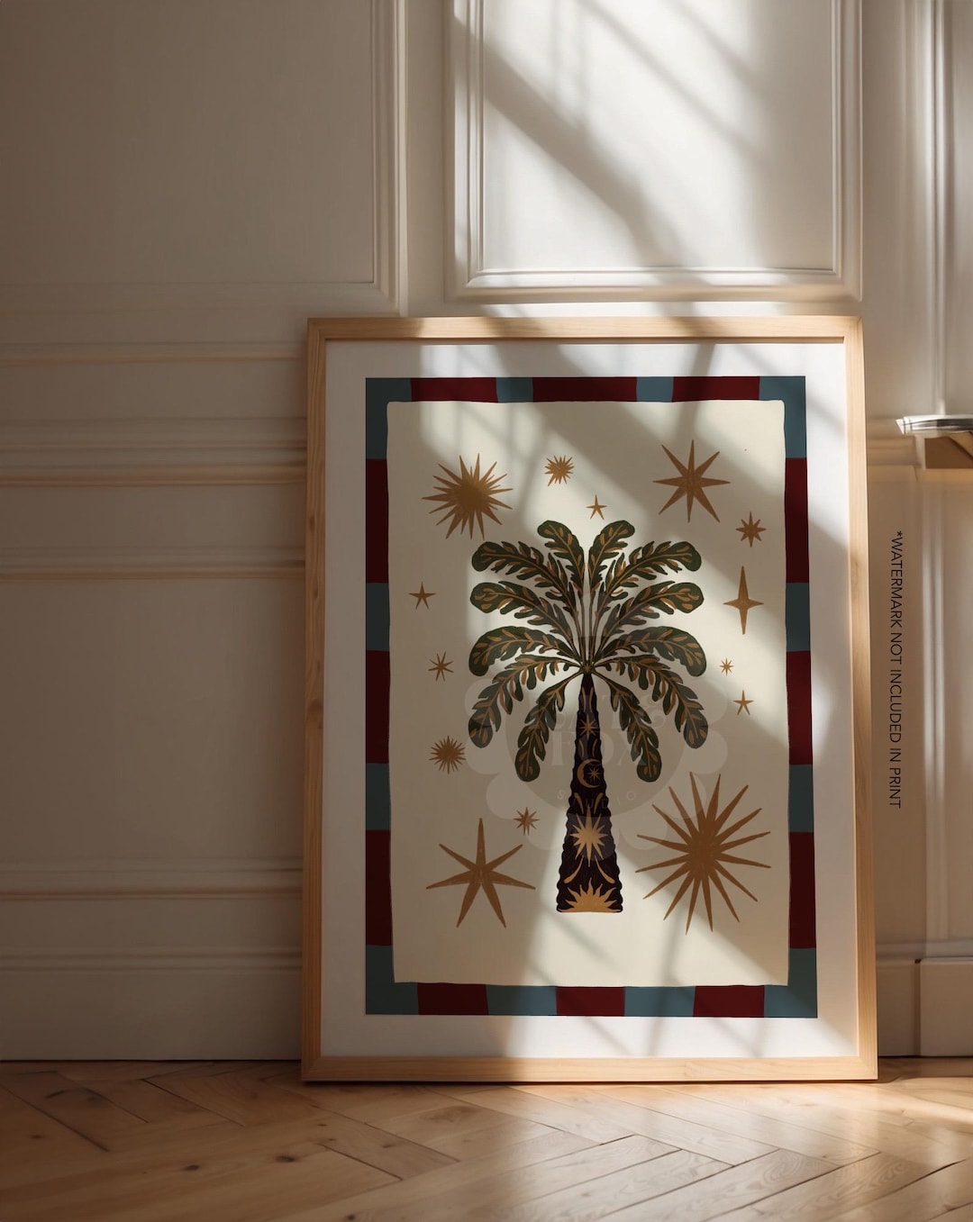 Hand-drawn Palm Tree Art Print: Eclectic Celestial Wall Decor - Etsy