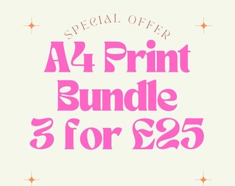 Bundle Offer, Print Bundle, Vintage Wall Art, Posters, Colourful Wall Art Deal, Sale, Gallery Wall Deals, Special Offer on Prints,