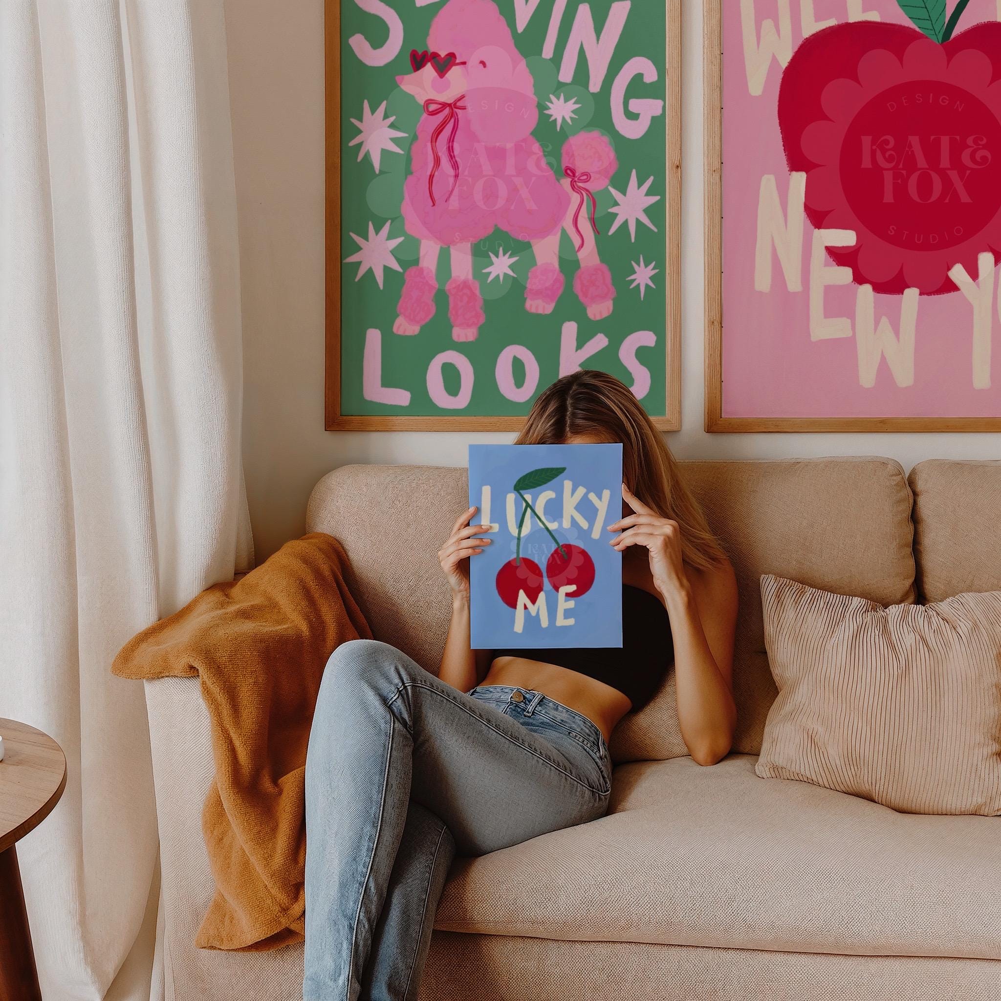 Welcome to New York Print: Pink Big Apple Art, Katefoxdesign - Etsy