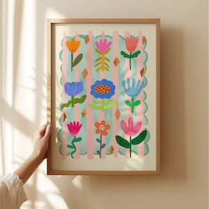 Flower Kids Print / Flower illustration / Eco / Nursery Art / Kids Room / Art / Print / Gifts for Her / kids / Flowers / Colour Pop / Bright