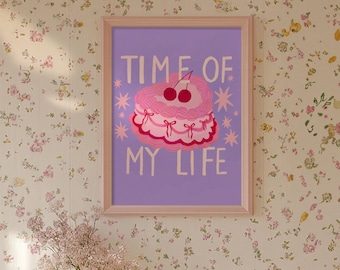 Pink Cake Art Print: Colorful Tween Girl Room Decor