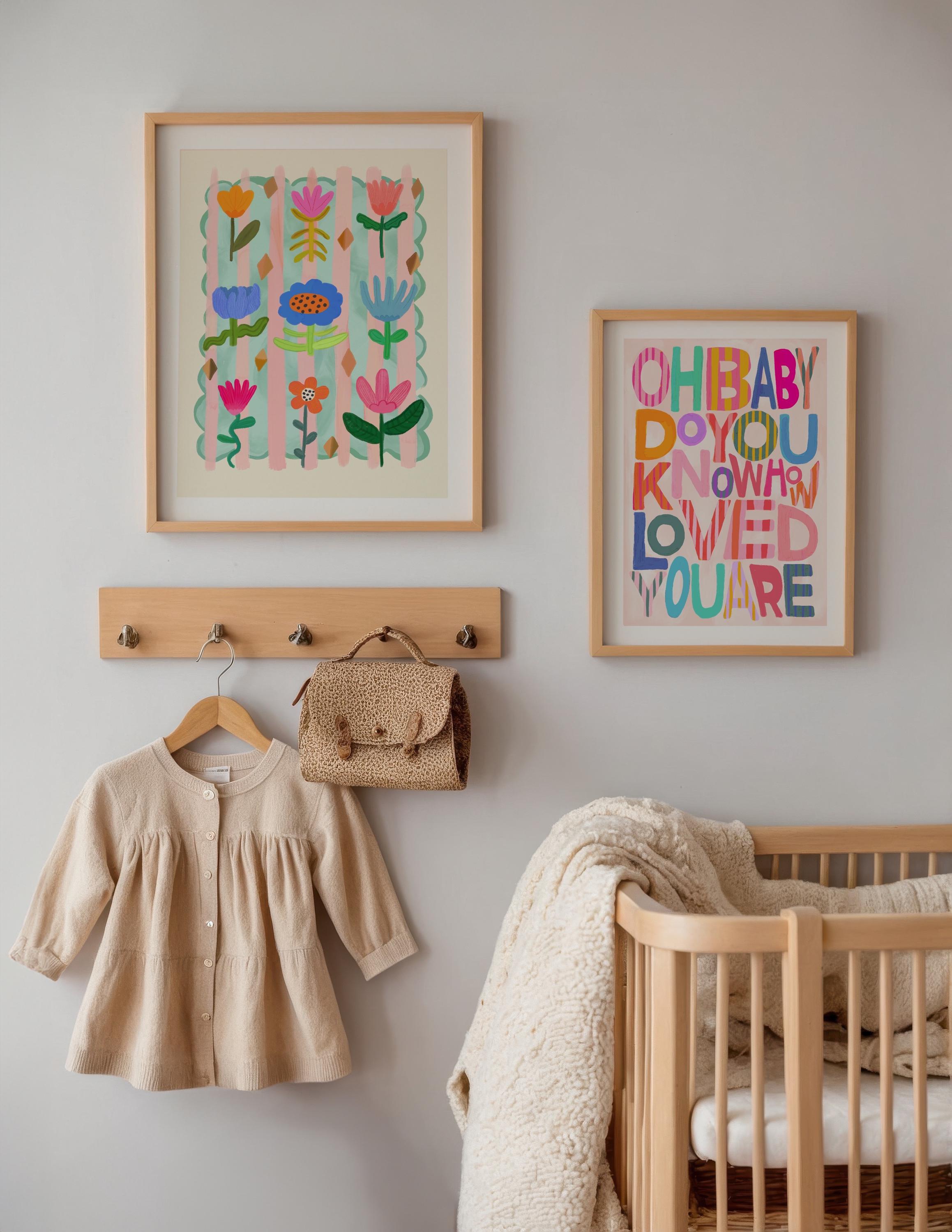 Oh Baby Print: Colorful Typography, Positivity Wall Art - Etsy