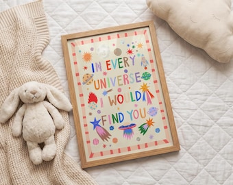 Every Universe: Colorful Typography Wall Art