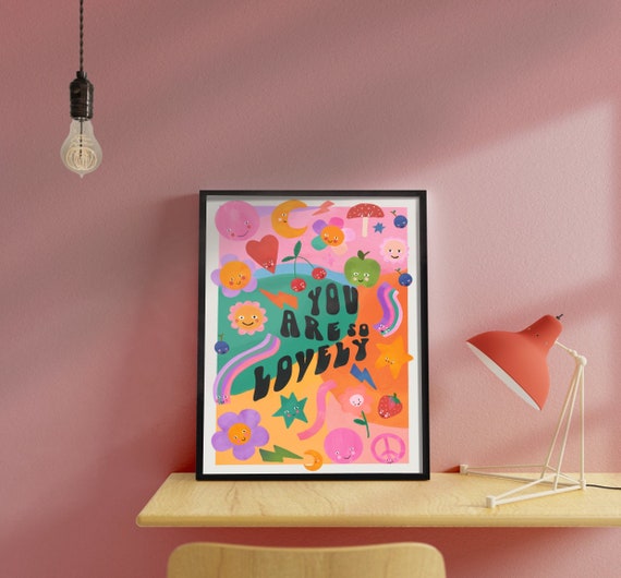 You Are So Lovely / Children’s Wall Art / Kids Prints / children’s Prints / Nursery / happy Print / play room / Wall Art / Kids Room / happy
