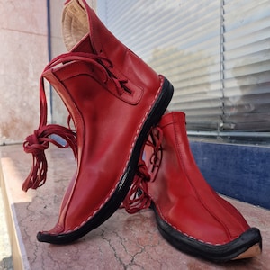 Viking shoes, Medieval Leather Shoes, Viking Boots, Larping Boots