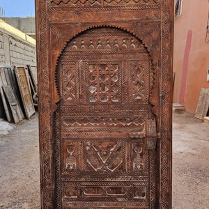 MOROCCAN HANDMADE DOOR, Handcrafted wooden door, vintage style door, berber door