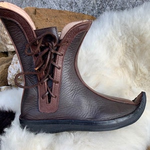 Vikinglaarzen, Vikingschoenen, Middeleeuwse laarzen, Vikingleren schoenen, Ren Faire-laarzen, Piratenlaarzen, Middeleeuwse schoenen