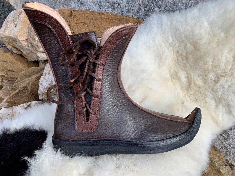 Medieval Boots Viking Leather Shoes Ren Faire Boots Etsy