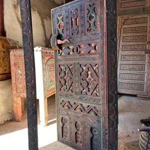 VINTAGE STYLE MOROCCO Door, Engraved Door, Carved Wooden Door, handmade Door, Moroccan Berber Door, Wall door, Moorish Doors
