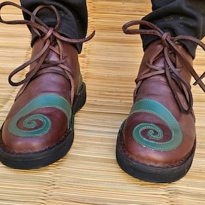 Op maat gemaakte leren laarzen - Spirited Design, Boho leren laarzen, Viking leren schoenen