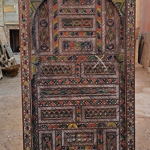 Moroccan Door, Vintage Style Moroccan doors, Custom Size Door, Hand-carved Wooden Door, interior Door