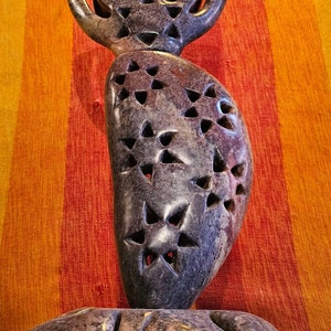 Temple Menorah, Menorah Candel Hand-Carved Holder Seven Branch Menora With Star Of David. Hand Made Hanukkah Stone Menorah, Artisan Menorah