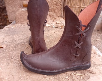 Viking Leather Boots. Medieval Boots. Renaissance Larp Boots, Cosplay LARPINP BOOTS