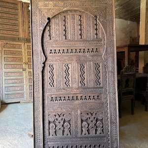VINTAGE STYLE MOROCCO Door, Engraved Door, Carved Wooden Door, handmade Door, Moroccan Berber Door, Wall door, Moorish Doors
