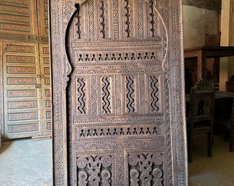 VINTAGE STYLE MOROCCO Door, Engraved Door, Carved Wooden Door, handmade Door, Moroccan Berber Door, Wall door, Moorish Doors