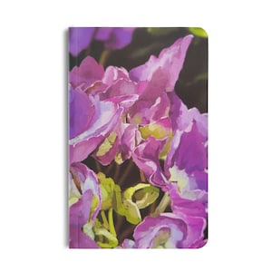 Purple Hydrangea Handcrafted Journal - Medium & Pocket Size