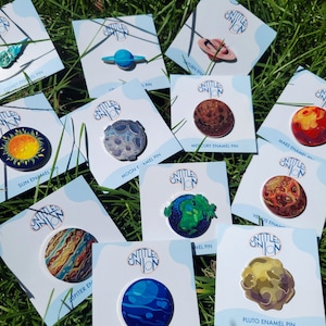 Planetary Textured Enamel Pins | Solar System Pins