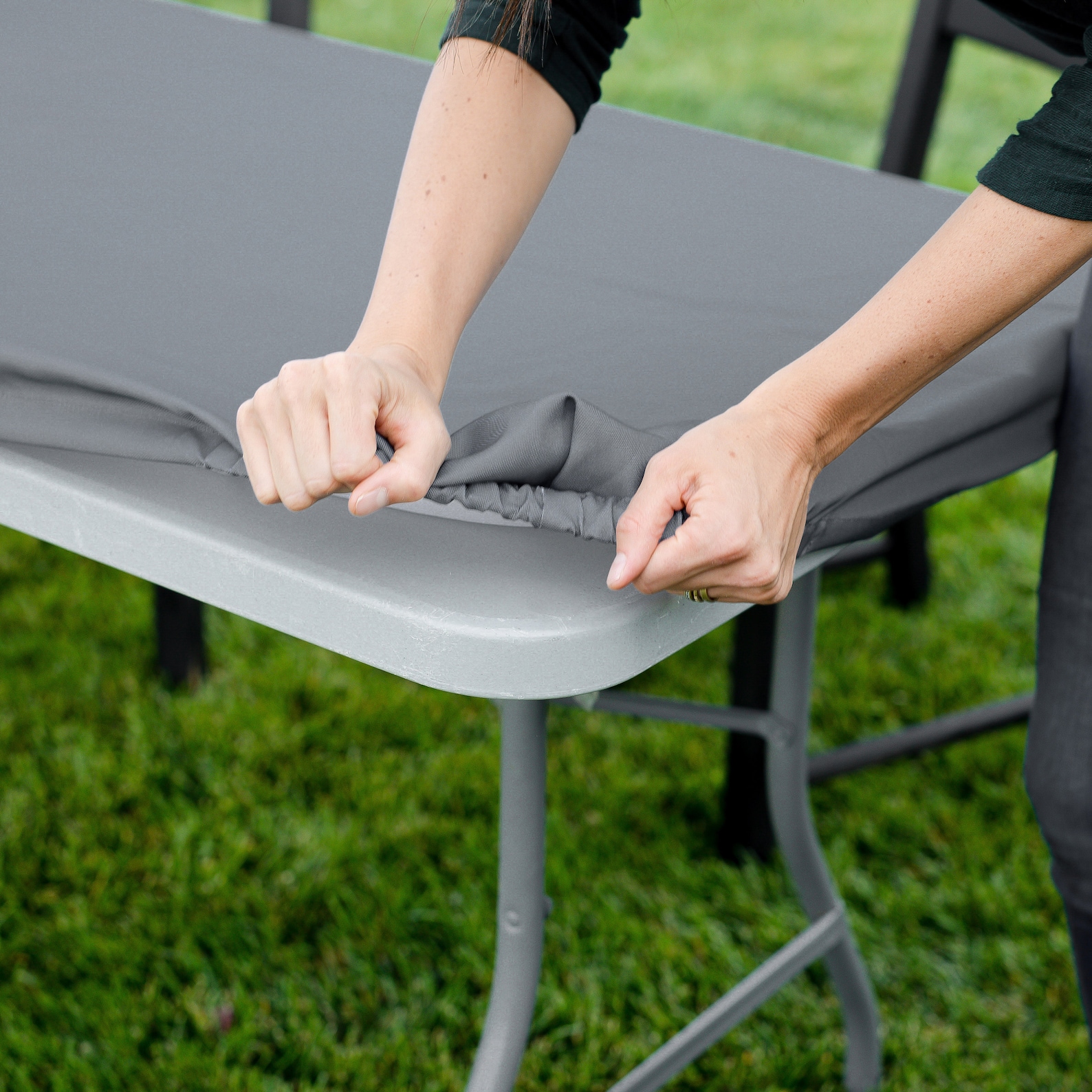 Fitted Tablecloth Rectangle Grey Table Cover Fitted Table Etsy