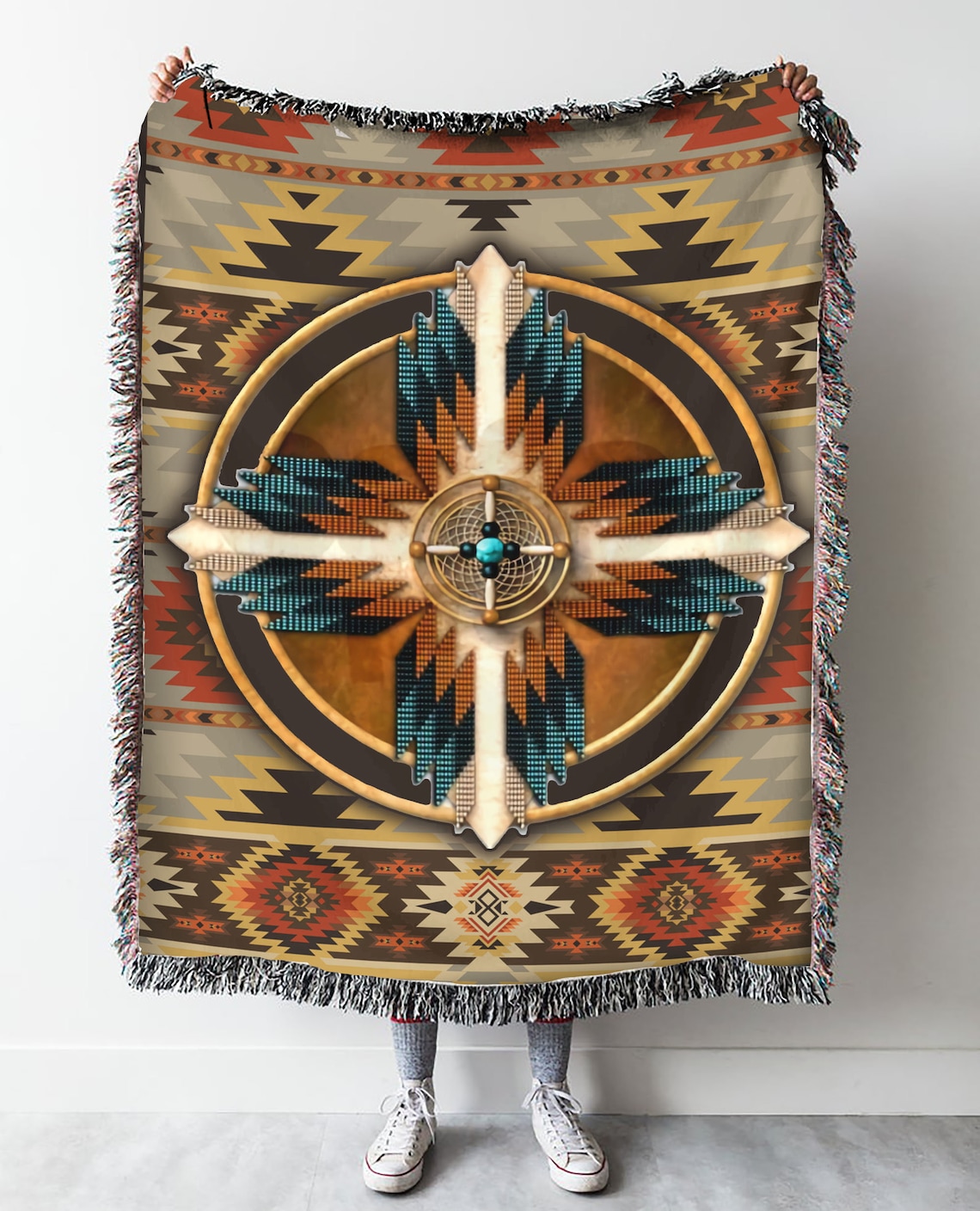 Native American Throw Blanket Woven Blankets Native American Etsy