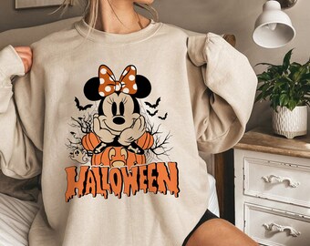 Cute Minnie Halloween Sweatshirt Disney 