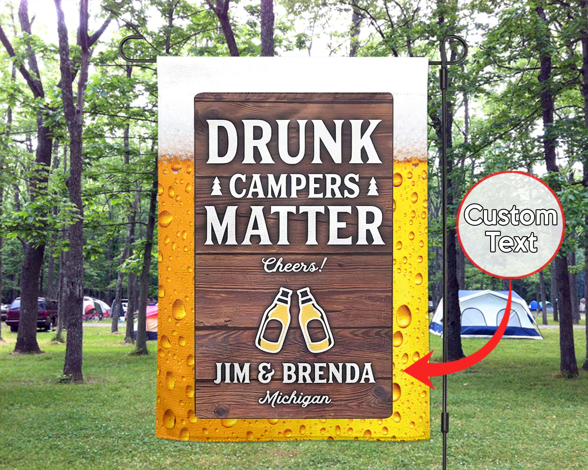 Drunk Campers Matter Camping Flag Personalized Camping Flag | Etsy