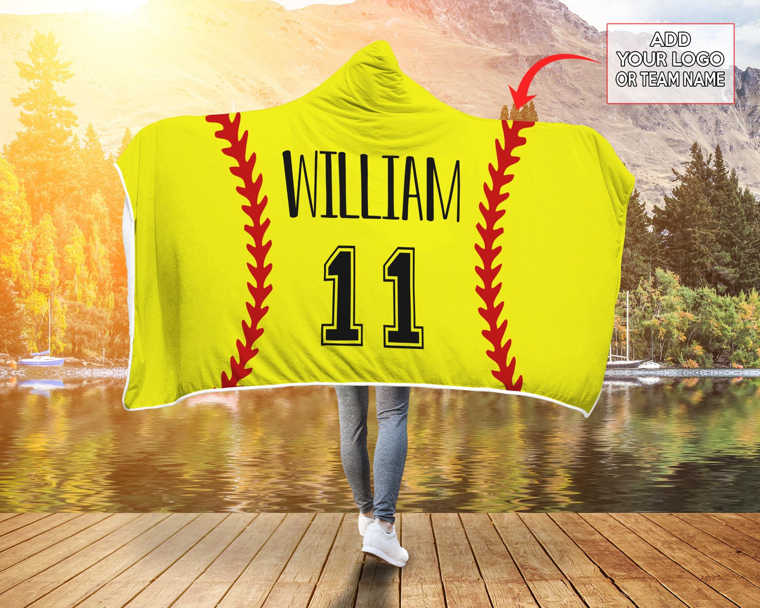 softball hooded blanket