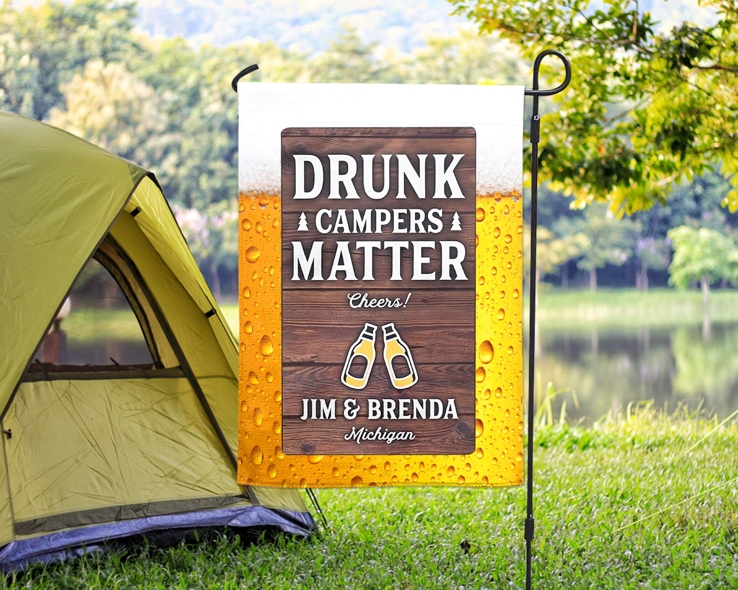 Drunk Campers Matter Camping Flag Personalized Camping Flag
