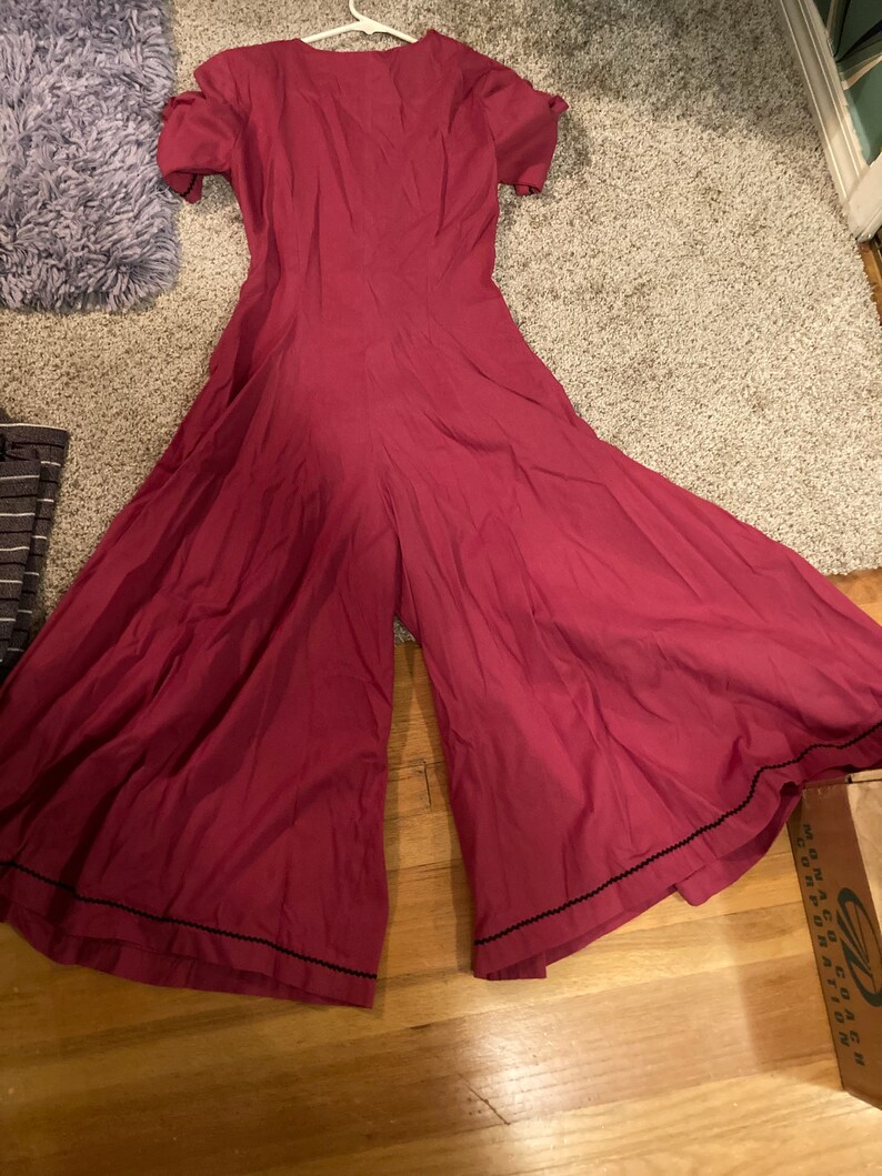 Vintage one piece red culottejumpsuit