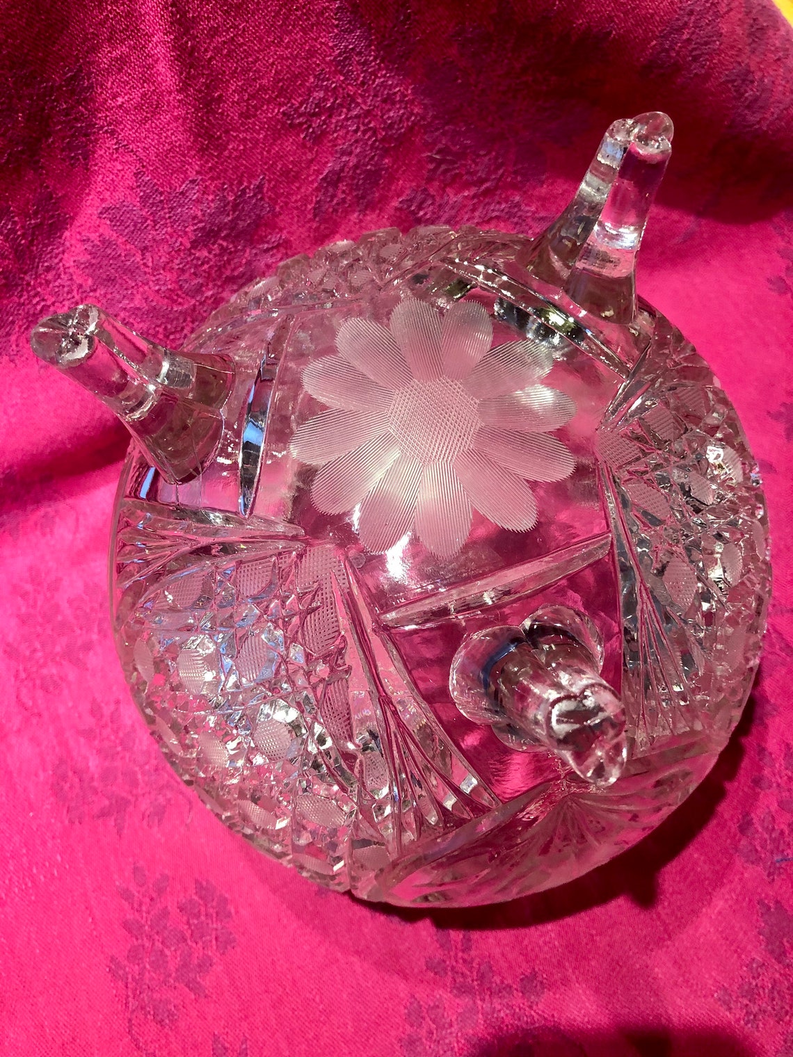 Vintage Glass Centerpiece bowl/large Vintage rose bowl/vintage Etsy