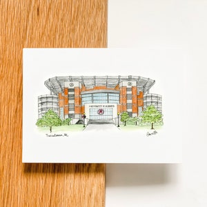 Bryant Denny Print - University of Alabama Art - Roll Tide Football Art Print - Bama Crimson Tide  - 5x7 8x10 11x14 Archival Quality
