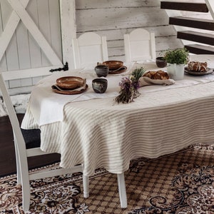 Oval linen tablecloth. Long linen table cloth sheet. Wide round tablecloth. Large oval table cloth. Custom dining table cover. Linen cloth