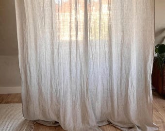 2-Piece wide linen curtains with Back Tab. Curtain drapes or colors curtains . Linen curtains set.  Boho valances for windows