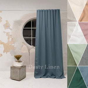 Linen blackout curtains drape for bedroom living room Darkening curtain panel with blackout lining light blocking custom curtains