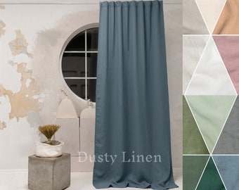 Linen blackout curtains drape for bedroom living room Darkening curtain panel with blackout lining light blocking custom curtains