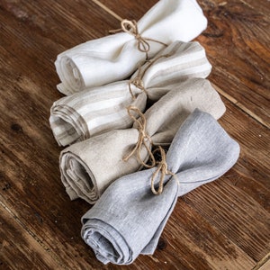 Linen napkins set of 4 6 8 10 12. Table napkin. Cloth napkins, linen tablecloth. Organic napkins. Holiday napkins image 2