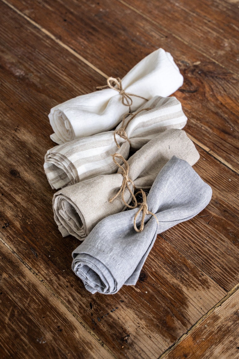 Linen napkins set of 4 6 8 10 12. Table napkin. Cloth napkins, linen tablecloth. Organic napkins. Holiday napkins image 2