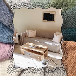 Linen couch cover. Sofa slipcovers or sofa throws. Loose cushion cover. Seat Cover for Home Renovation and Protection
