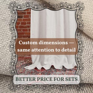 Linen Curtain Set: Wide Boho Window Drapes with Back Tab