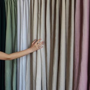Vintage Waterproof Shower curtain for Wide long Bath with Custom Clawfoot Tub. Long Bathroom Curtains. Linen curtain. Boho, rustic deco gift