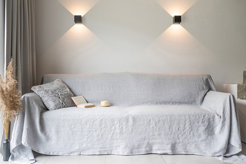 Linen Couch Cover. Linen Sofa Throw. Linen Furniture Protect. Etsy