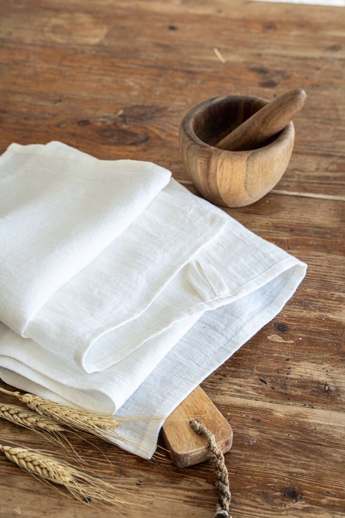 Off White Linen Tea Towel. Stonewashed Kitchen Dish Towel. Etsy UK