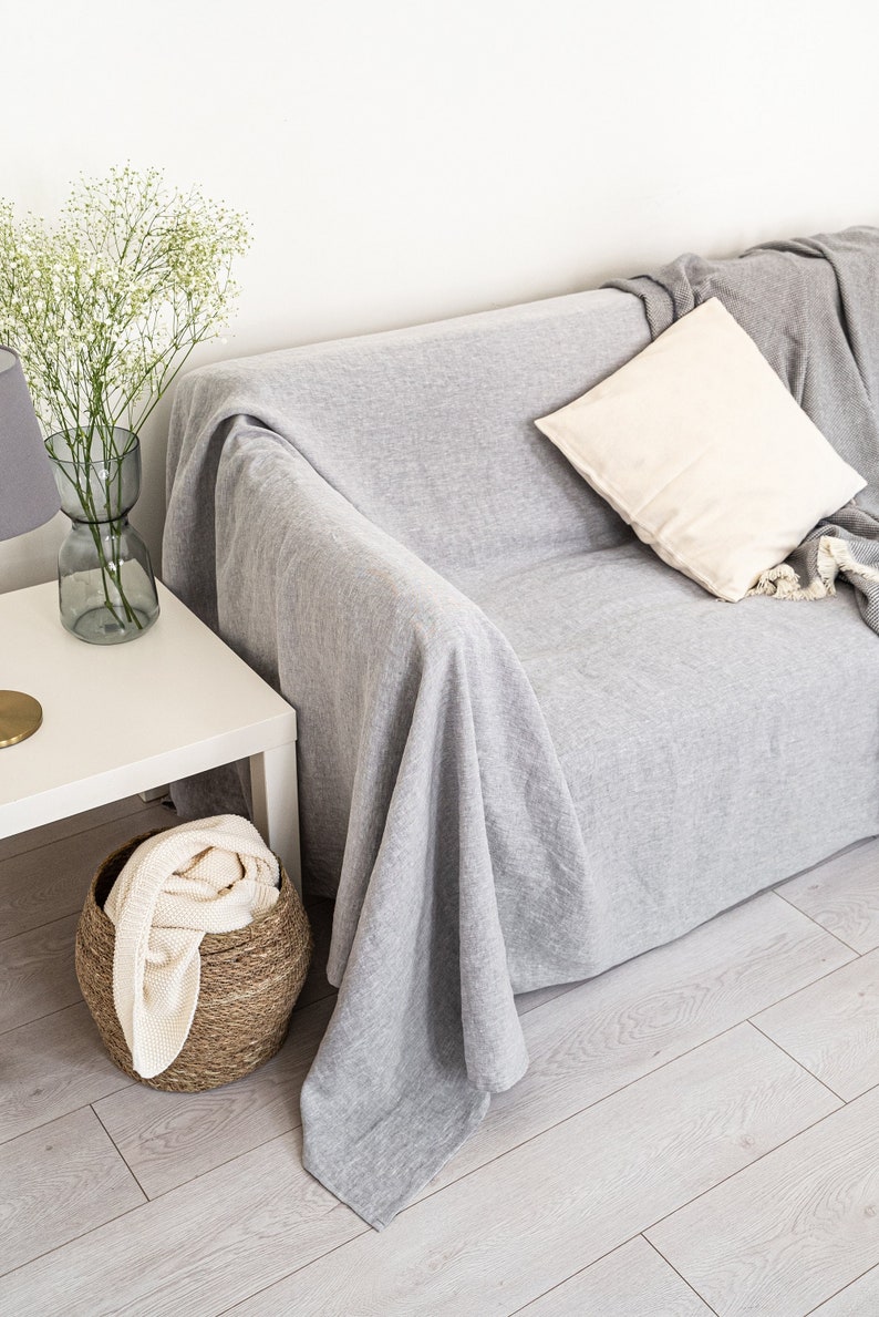 Linen Couch Cover. Linen Sofa Throw. Linen Furniture Protect. Etsy