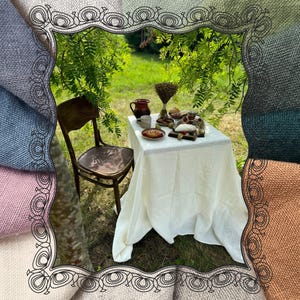 White Linen Tablecloth: Custom Farmhouse Table Decor