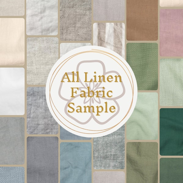 Linen fabric samples set of all colors (fast delivery). Linen fabric swatches for curtain panels. Couch covers. Bedspreads. Tablecloths