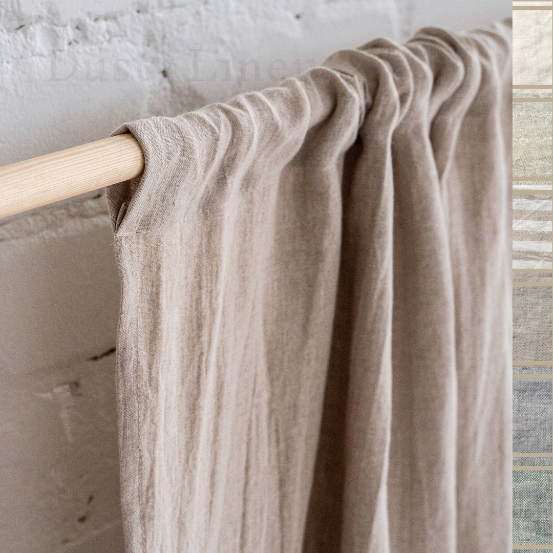 Set of 2 Rod Pocket Linen Curtains Panels. Natural Linen Drape - Etsy