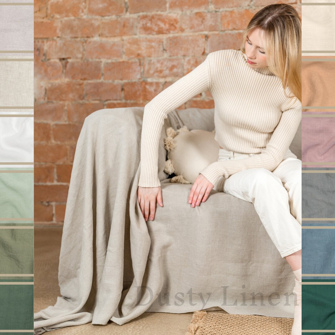 Linen Couch Cover Without Seams. Linen Sofa Throw. Sofa Etsy
